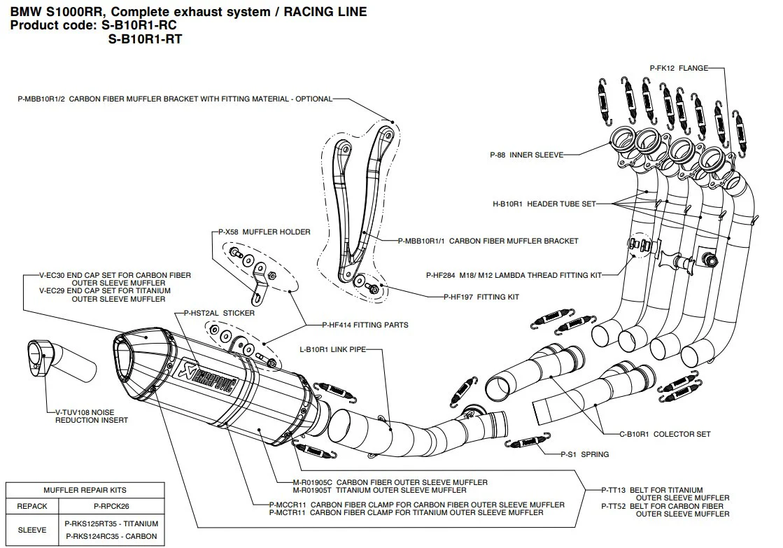 Akrapovic Racing Line (Edelstahl) BMW S1000RR K46 (10-14) S-B10R1-RC - Image 6