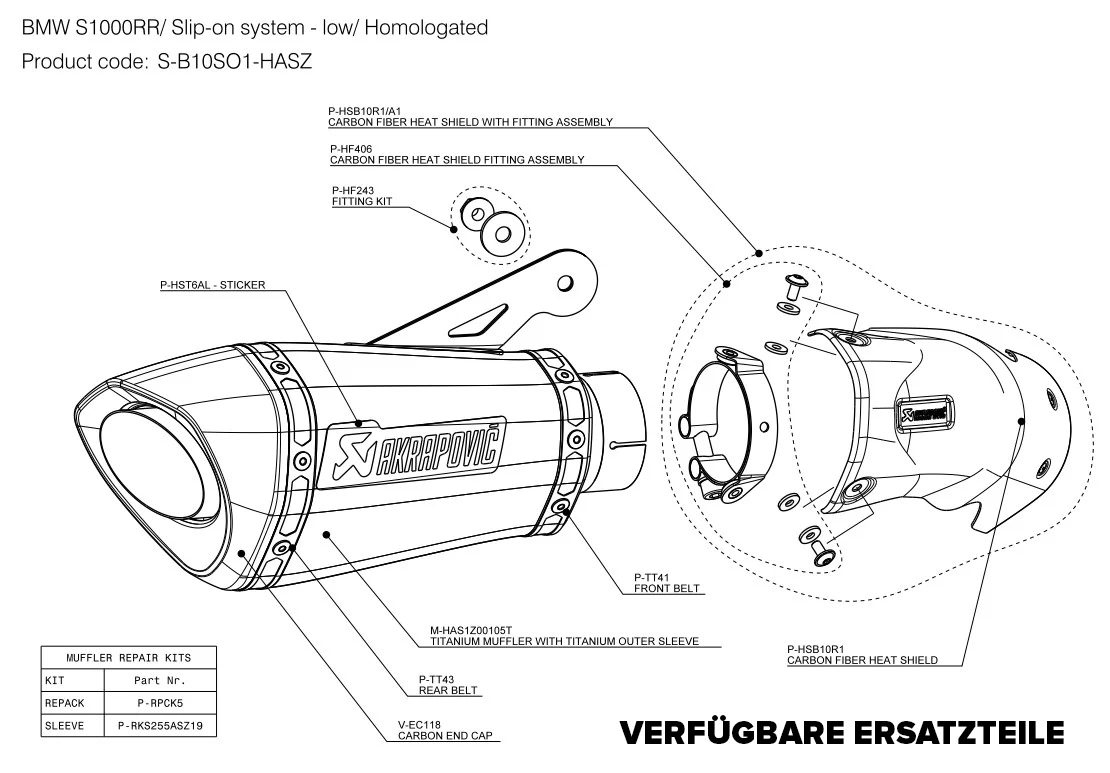 Akrapovic Slip-On Line (Titanium) BMW S1000RR K46 (10-14) S-B10SO1-HASZ - Image 7