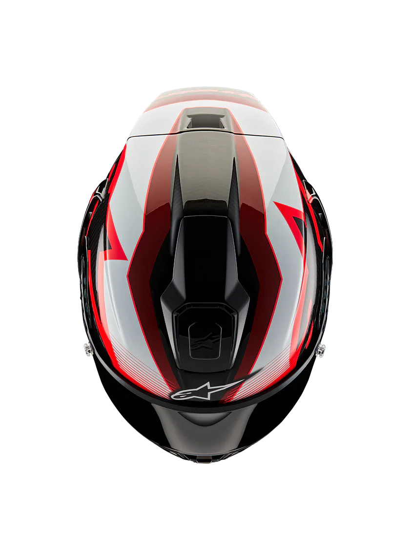 Alpinestars Supertech R10 Team Helm Carbon Rot Weiß Glanz 8200224-1352 - Image 3