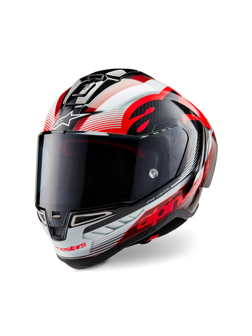Alpinestars Supertech R10 Team Helm Carbon Rot Weiß Glanz 8200224-1352 - Image 4