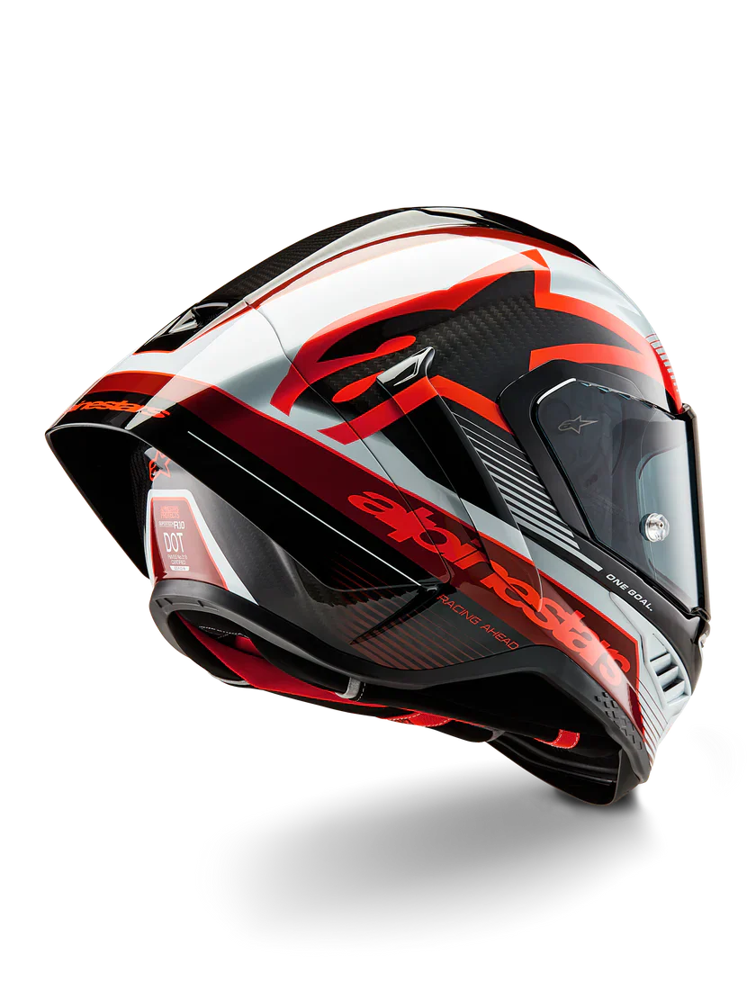 Alpinestars Supertech R10 Team Helm Carbon Rot Weiß Glanz 8200224-1352 - Image 5