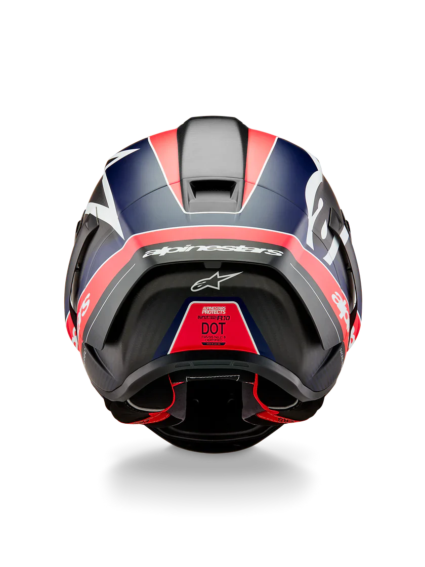 Alpinestars Supertech R10 Team Helm Carbon Carb Rot Fluo Dunkelblau Matt 8200224-1383 - Image 5