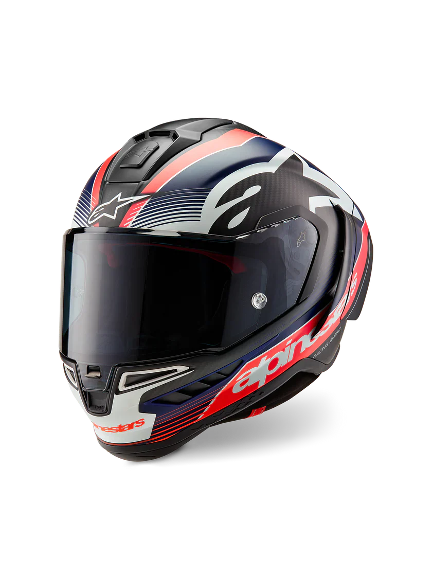 Alpinestars Supertech R10 Team Helm Carbon Carb Rot Fluo Dunkelblau Matt 8200224-1383 - Image 6