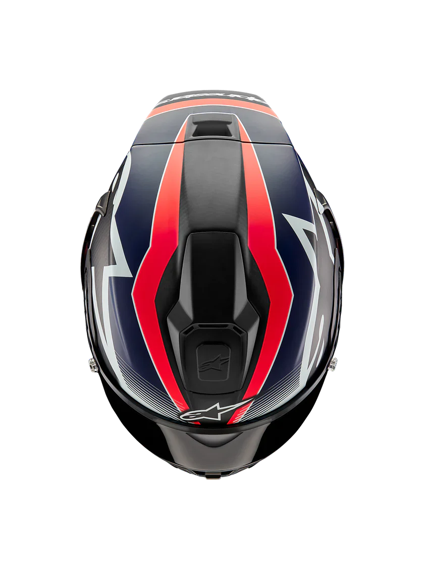 Alpinestars Supertech R10 Team Helm Carbon Carb Rot Fluo Dunkelblau Matt 8200224-1383 - Image 7