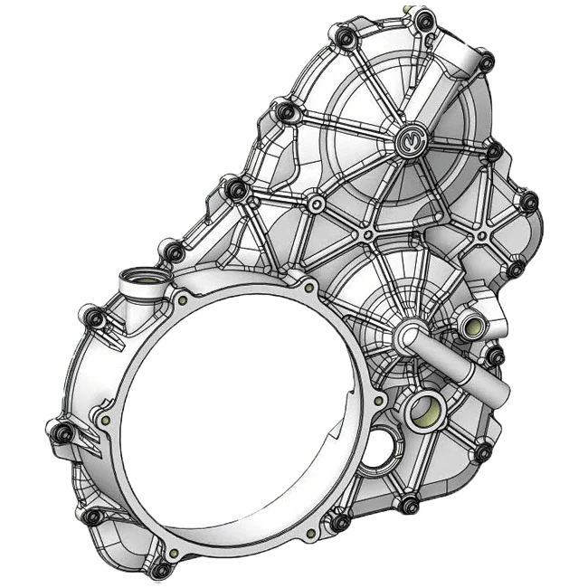 Aluminium-Motorgehäuse rechts mit Titanschrauben Motocorse Ducati Panigale V4/S (25-26)