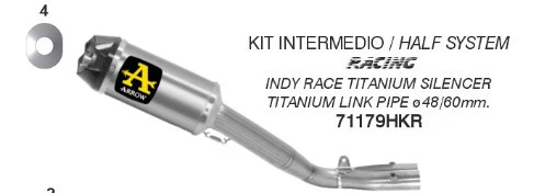 Arrow Slip-On Indy Race + KAT-Ersatzrohr Yamaha YZF-R1/M (17-26) 71179HKR - Image 3