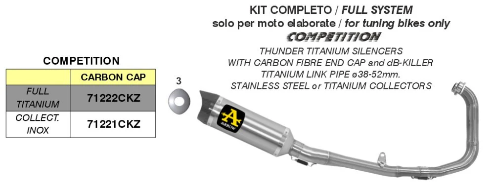 Arrow Komplettanlage Competition Titanium Yamaha YZF-R3 (21-26) 71222CKZ - Image 2