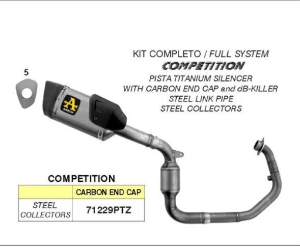 Arrow Komplettanlage Competition Edelstahl KTM RC 390 (22-25) 71229PTZ - Image 4