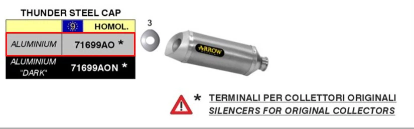 Arrow Slip-On Thunder Aluminium Yamaha YZF-R6 RJ15 (08-16) 71699AO - Image 4