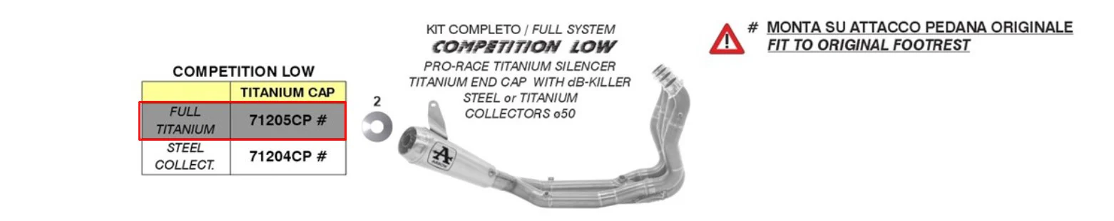 Arrow Komplettanlage Pro-Race Low Titanium BMW S1000RR (19-26) 71205CP - Image 2