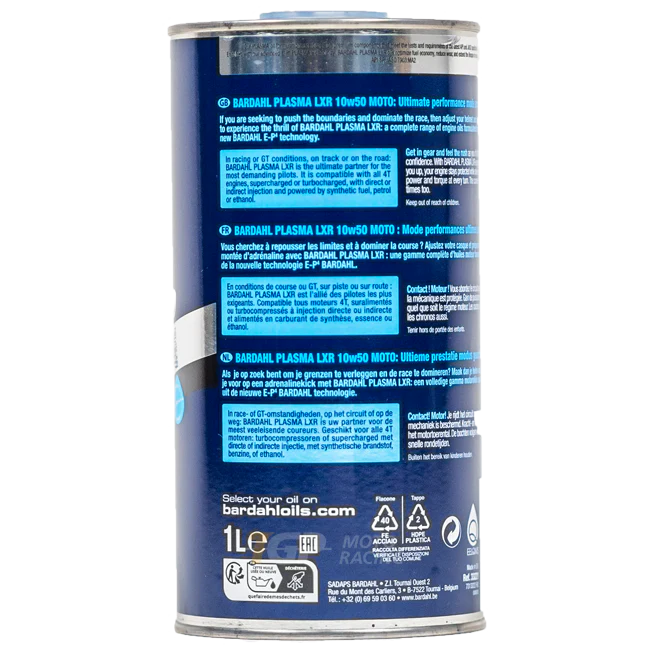 Bardahl 10W50 Plasma LXR - 1 Liter Premium Öl - Image 3