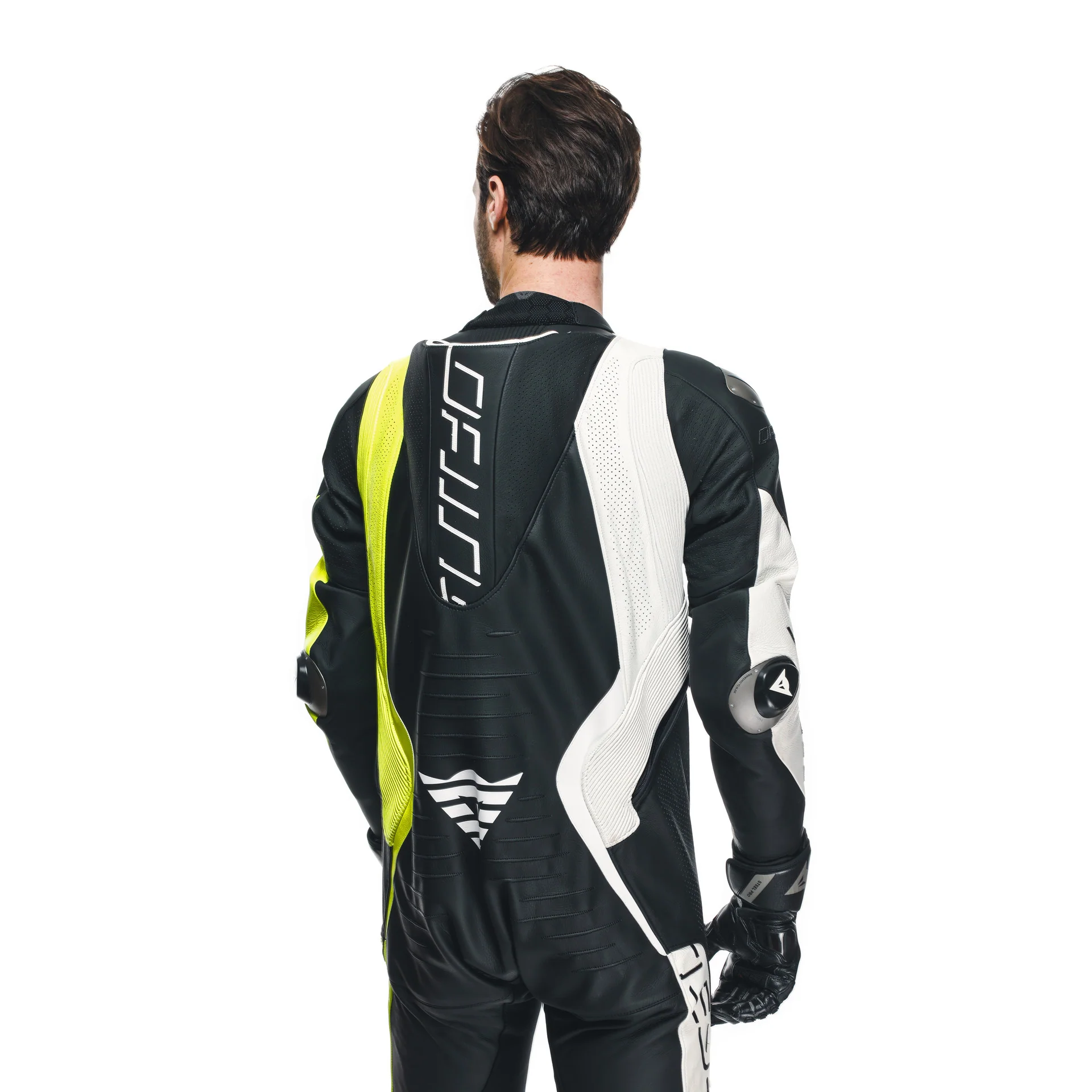 Dainese Audax D-ZIP Einteiler Lederkombi – Perforierter Rennanzug | Herren | Schwarz/Neon Gelb - Image 5