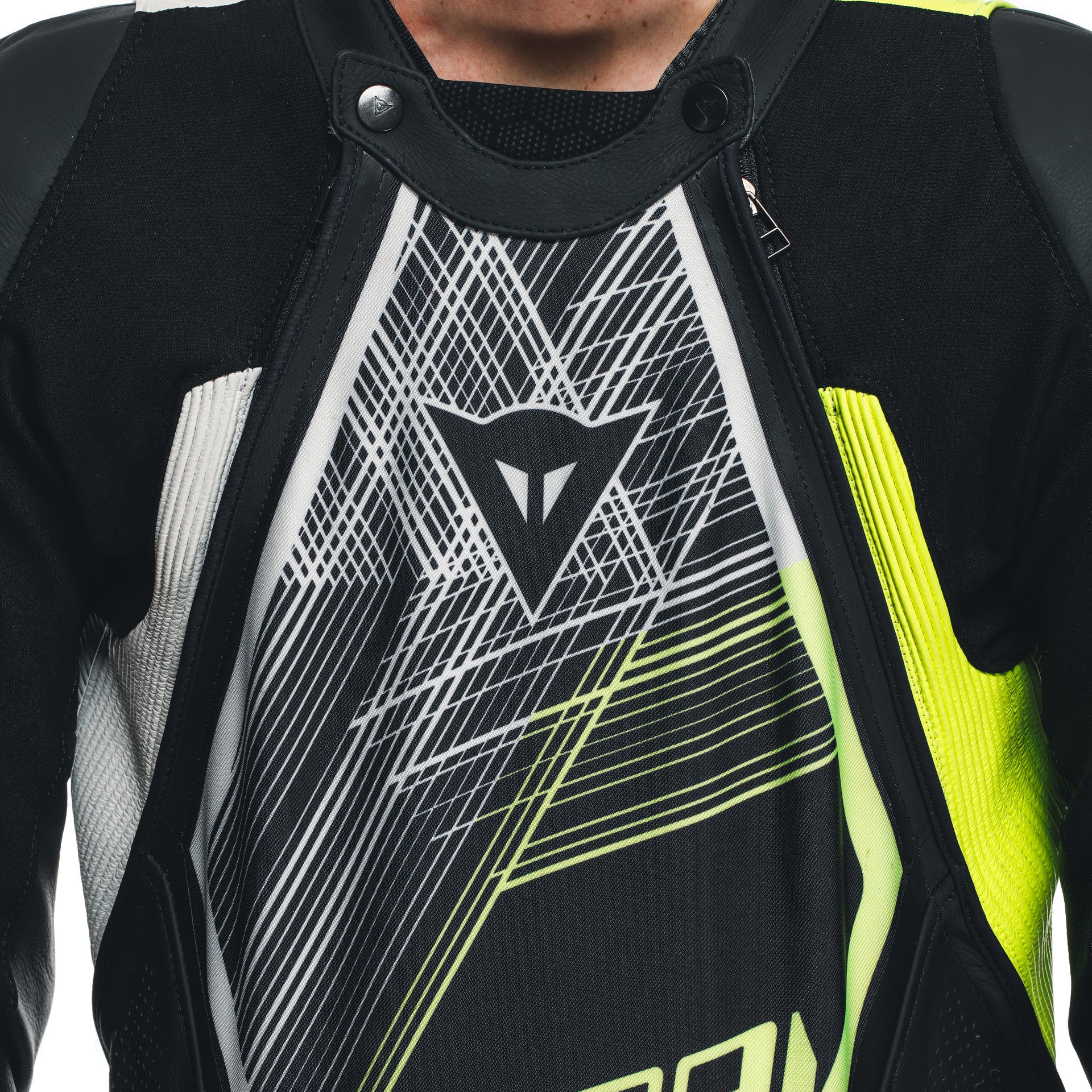 Dainese Audax D-ZIP Einteiler Lederkombi – Perforierter Rennanzug | Herren | Schwarz/Neon Gelb - Image 8