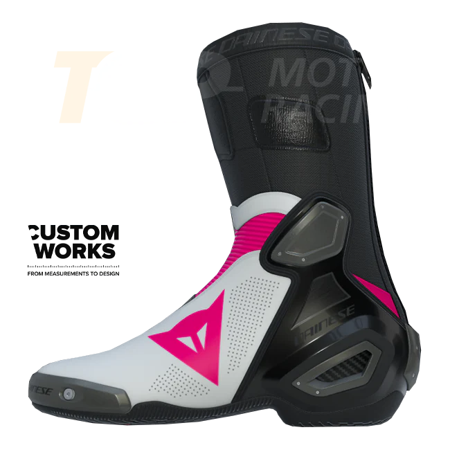 Dainese Axial 2 Air Racing und Straßen Motorradstiefel | Herren | Fuxia / Weiß | Custom Works - Image 3