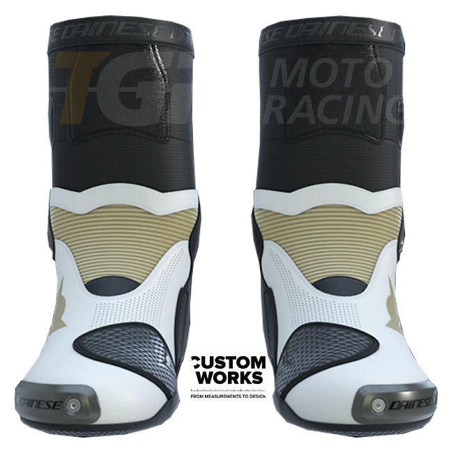 Dainese Axial 2 Air Racing und Straßen Motorradstiefel | Herren | Perlweiß / Magnesium | Custom Works - Image 2
