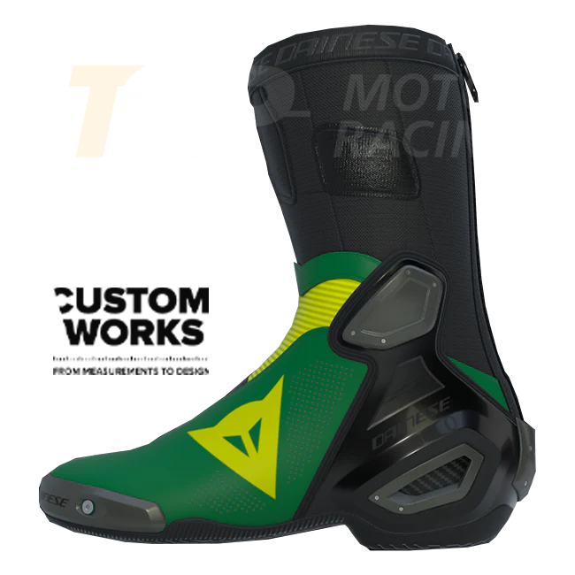Dainese Axial 2 Air Racing und Straßen Motorradstiefel | Herren | Waldgrün / Gelb | Custom Works - Image 3