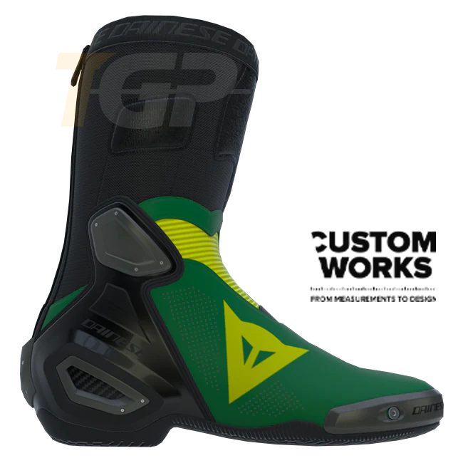 Dainese Axial 2 Air Racing und Straßen Motorradstiefel | Herren | Waldgrün / Gelb | Custom Works - Image 4