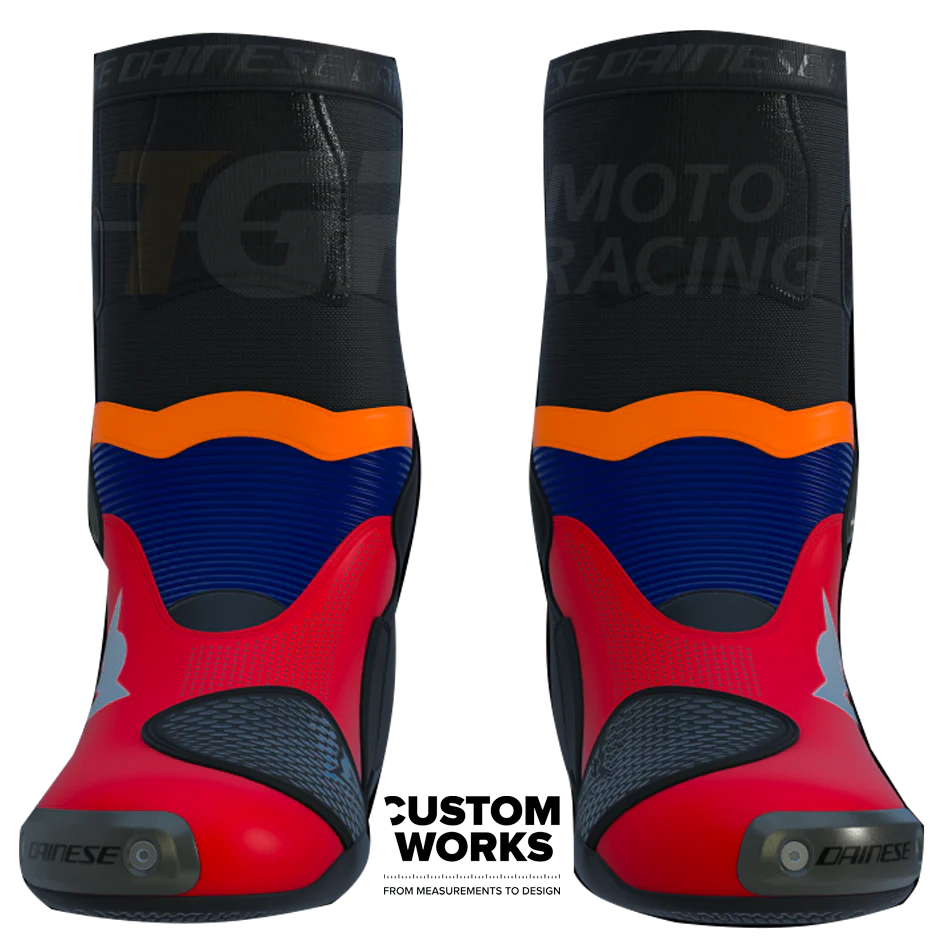 Dainese Axial 2 Air Racing und Straßen Motorradstiefel Luca Marini Replica 2026 | Herren | Lava Rot / Electric Blau / Fluo Orange / Weiß | Custom Works - Image 2