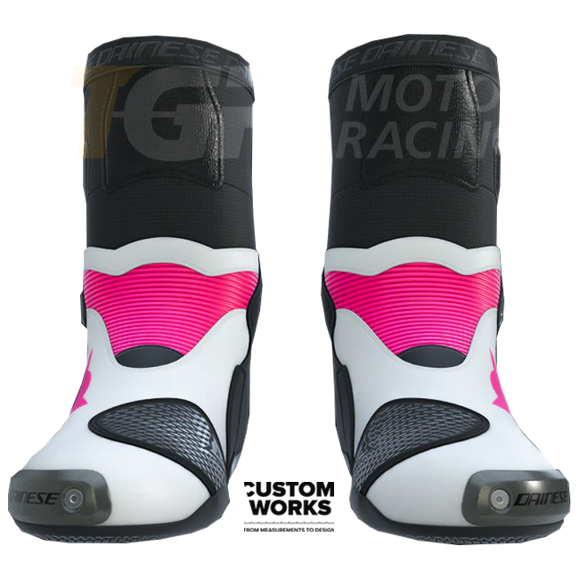 Dainese Axial 2 Racing und Straßen Motorradstiefel | Herren | Fuxia / Weiß | Custom Works - Image 2