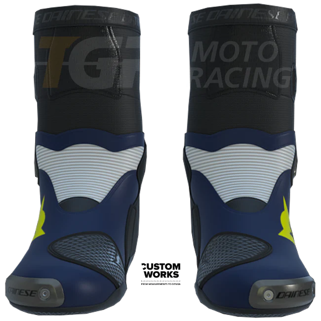 Dainese Axial 2 Racing und Straßen Motorradstiefel | Herren | Yamaha Blau / Weiß / Fluo Gelb | Custom Works - Image 2