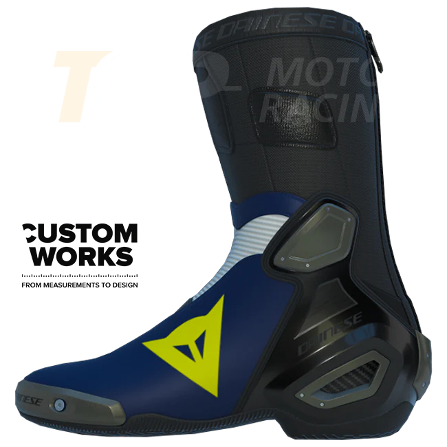 Dainese Axial 2 Racing und Straßen Motorradstiefel | Herren | Yamaha Blau / Weiß / Fluo Gelb | Custom Works - Image 3