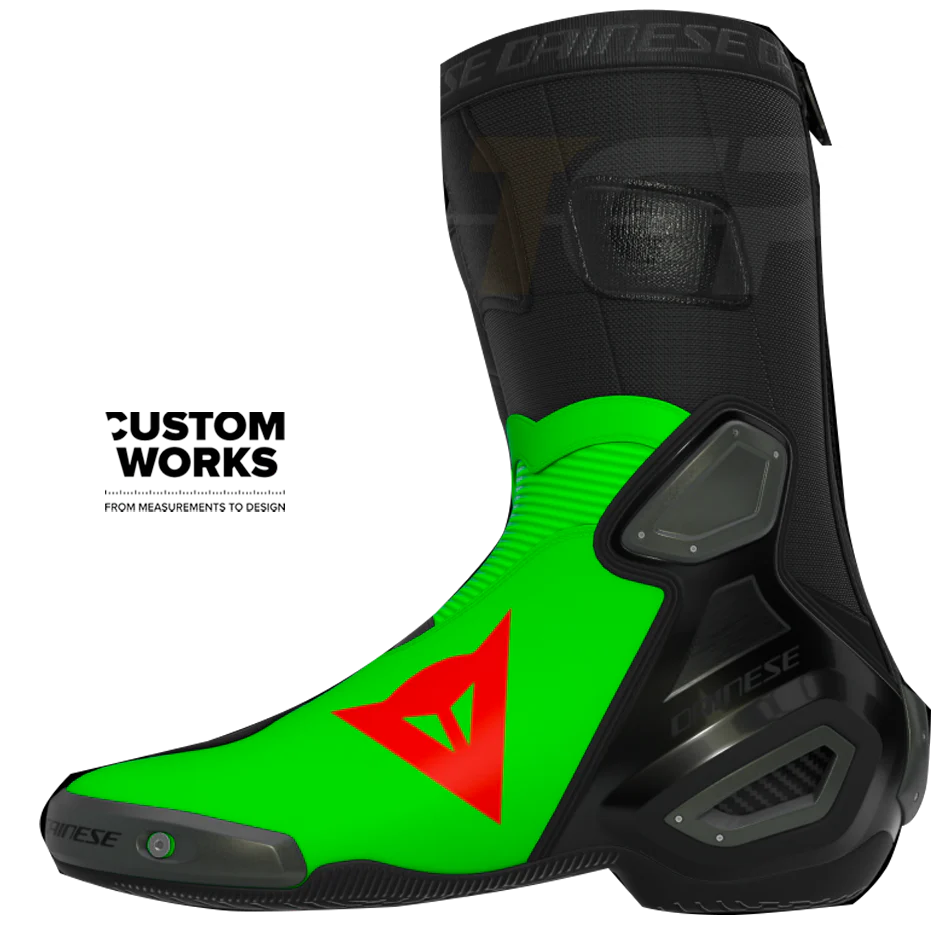 Dainese Axial 2 Racing und Straßen Motorradstiefel Franco Morbidelli Replica 2026 | Herren | Fluo Grün / Fluo Rot | Custom Works - Image 3