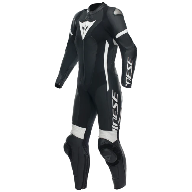 Dainese Grobnik Lady Einteiler Lederkombi – Perforierter Rennanzug | Frauen | Schwarz/Weiß