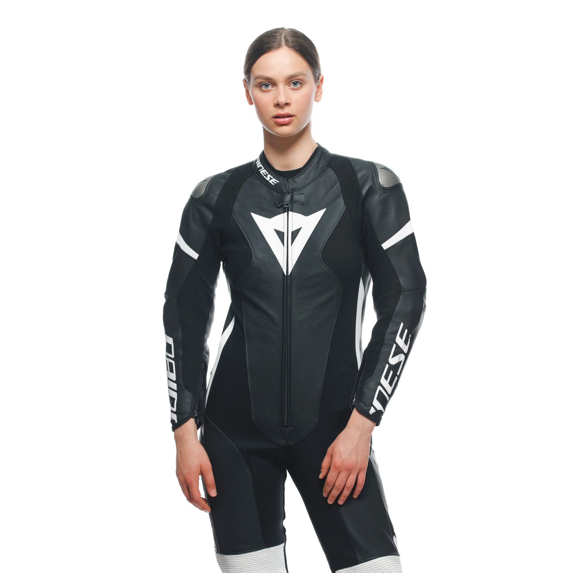 Dainese Grobnik Lady Einteiler Lederkombi – Perforierter Rennanzug | Frauen | Schwarz/Weiß - Image 10