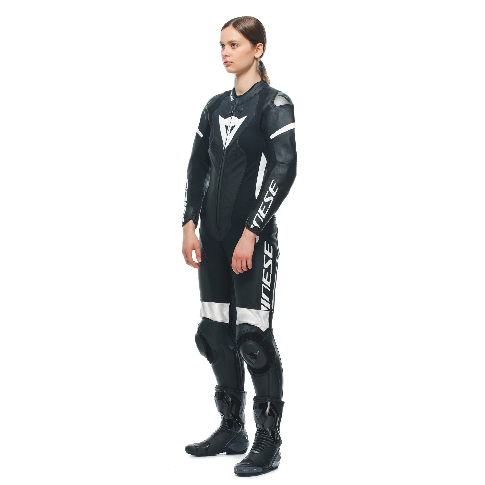 Dainese Grobnik Lady Einteiler Lederkombi – Perforierter Rennanzug | Frauen | Schwarz/Weiß - Image 2