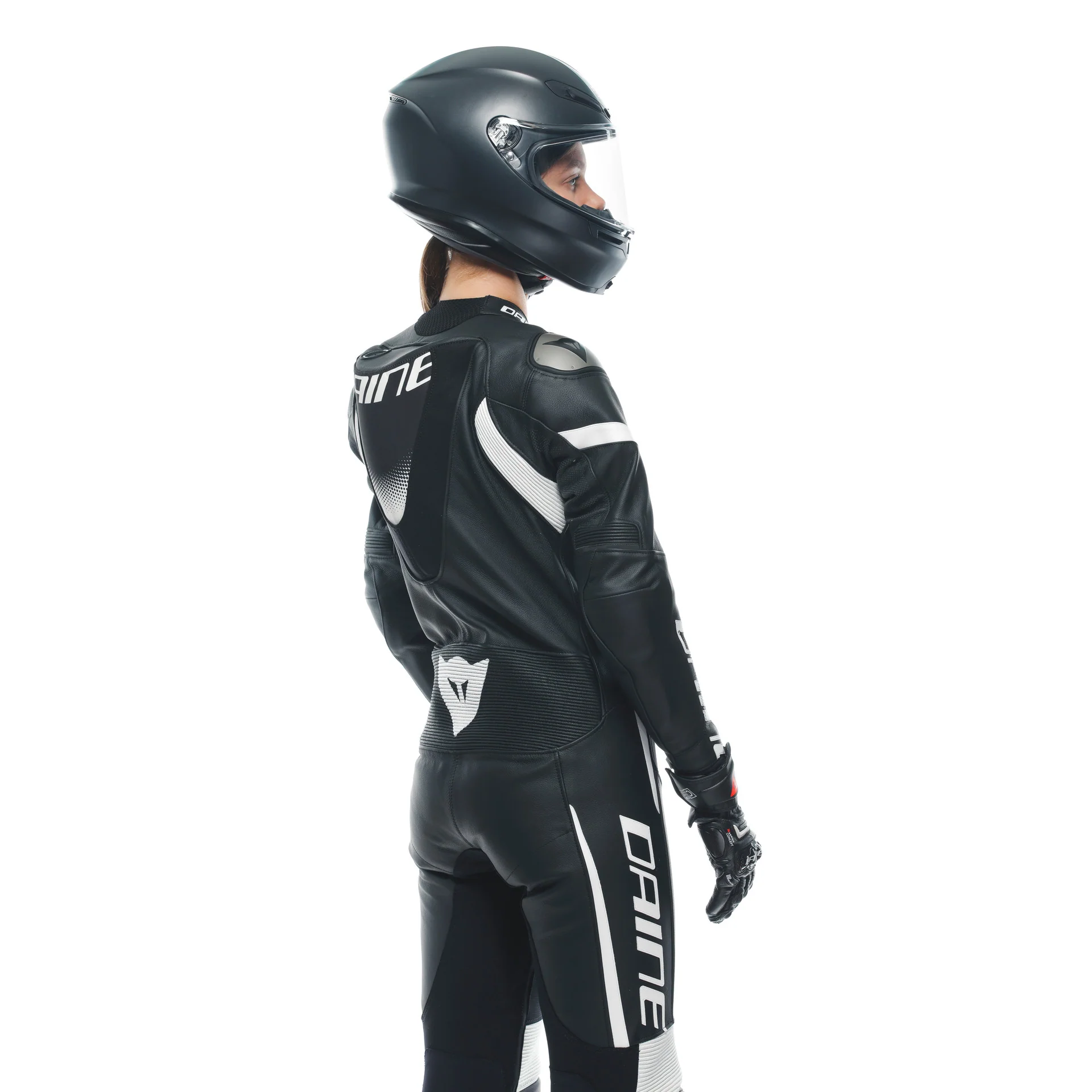 Dainese Grobnik Lady Einteiler Lederkombi – Perforierter Rennanzug | Frauen | Schwarz/Weiß - Image 7