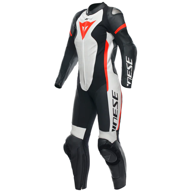 Dainese Grobnik Lady Einteiler Lederkombi – Perforierter Rennanzug | Frauen | Weiß/Rot