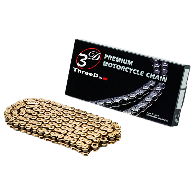 EK Kette 525 Z/3D Gold/Gold QX2-Ring offen mit Nietschloss – 110 - 120 Glieder