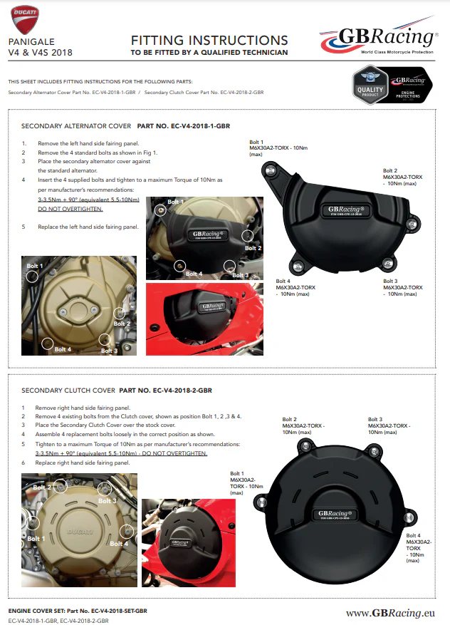 Motordeckel Protektoren Komplettset GBRacing Ducati Panigale V4/S (18-24) - Image 6