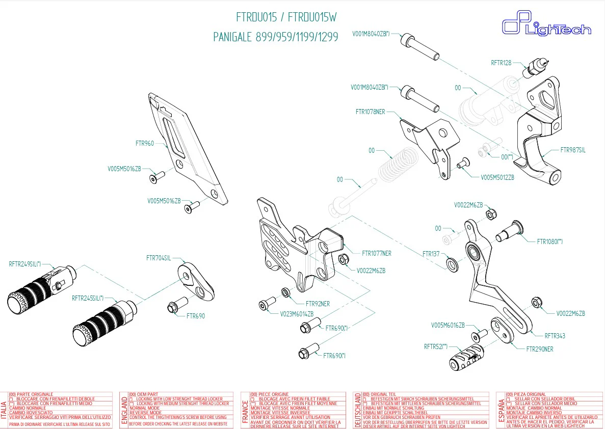 Fußrastenanlage LighTech Ducati Panigale 959 (16-19) FTRDU015/W - Image 3