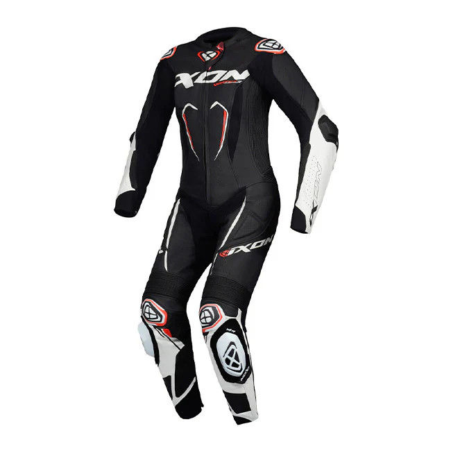 IXON Vortex 3 Lady Einteiler Lederkombi – Perforierter Rennanzug | Frauen | Weiß/Schwarz