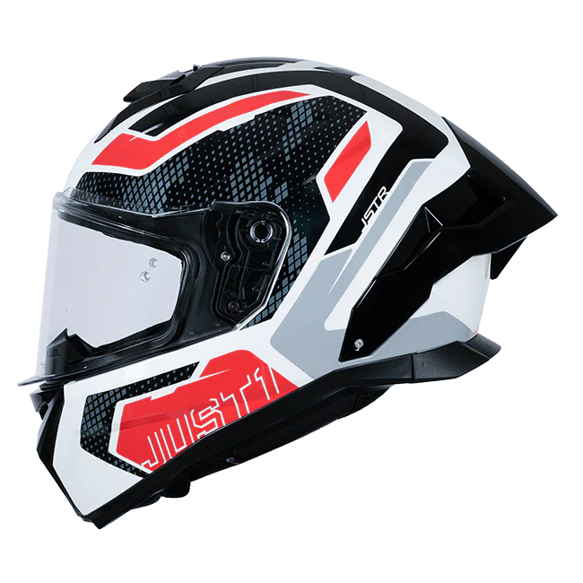 Just1 J-STR Helm Union Rot / Weiß Glanz 6030390171001