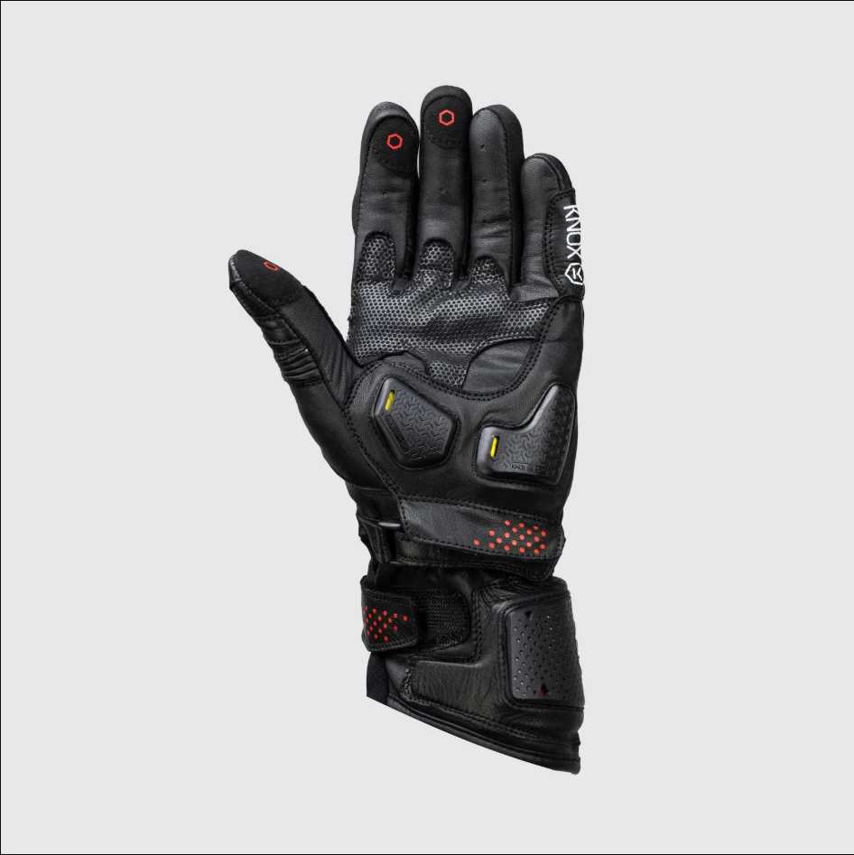 Knox Oulton MK2 Sport Lederhandschuhe | Herren | Schwarz/Rot | 1011352110030 - Image 4