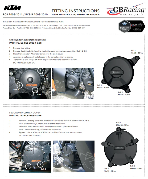 Kupplung Protektor Schutzabdeckung GBRacing KTM RC8/R 1190 (08-16) - Image 3