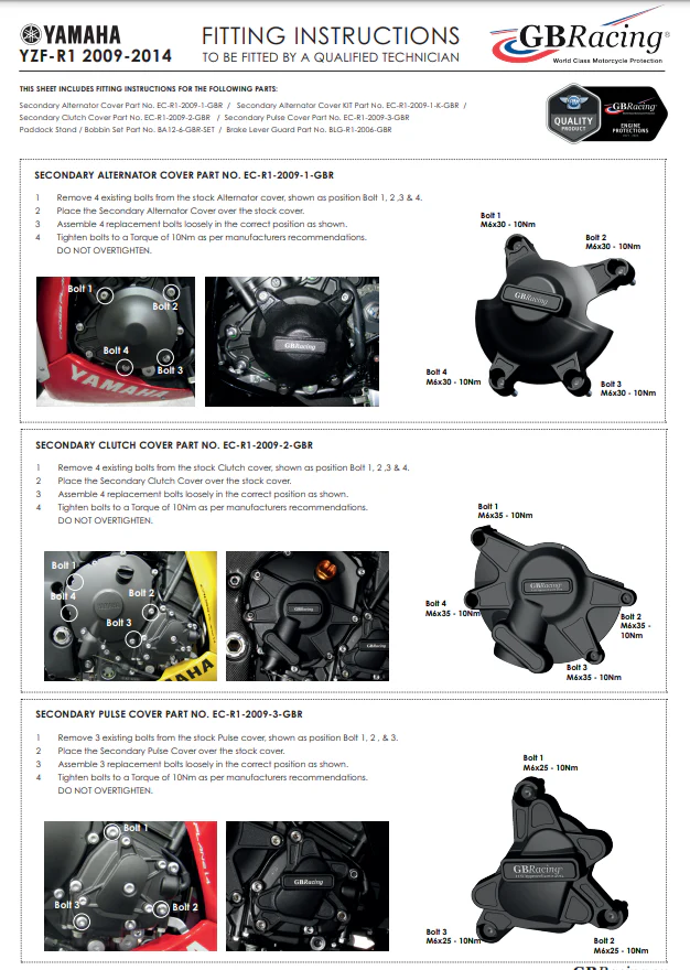 Kupplung Protektor Schutzabdeckung GBRacing Yamaha YZF-R1 (09-14) - Image 3