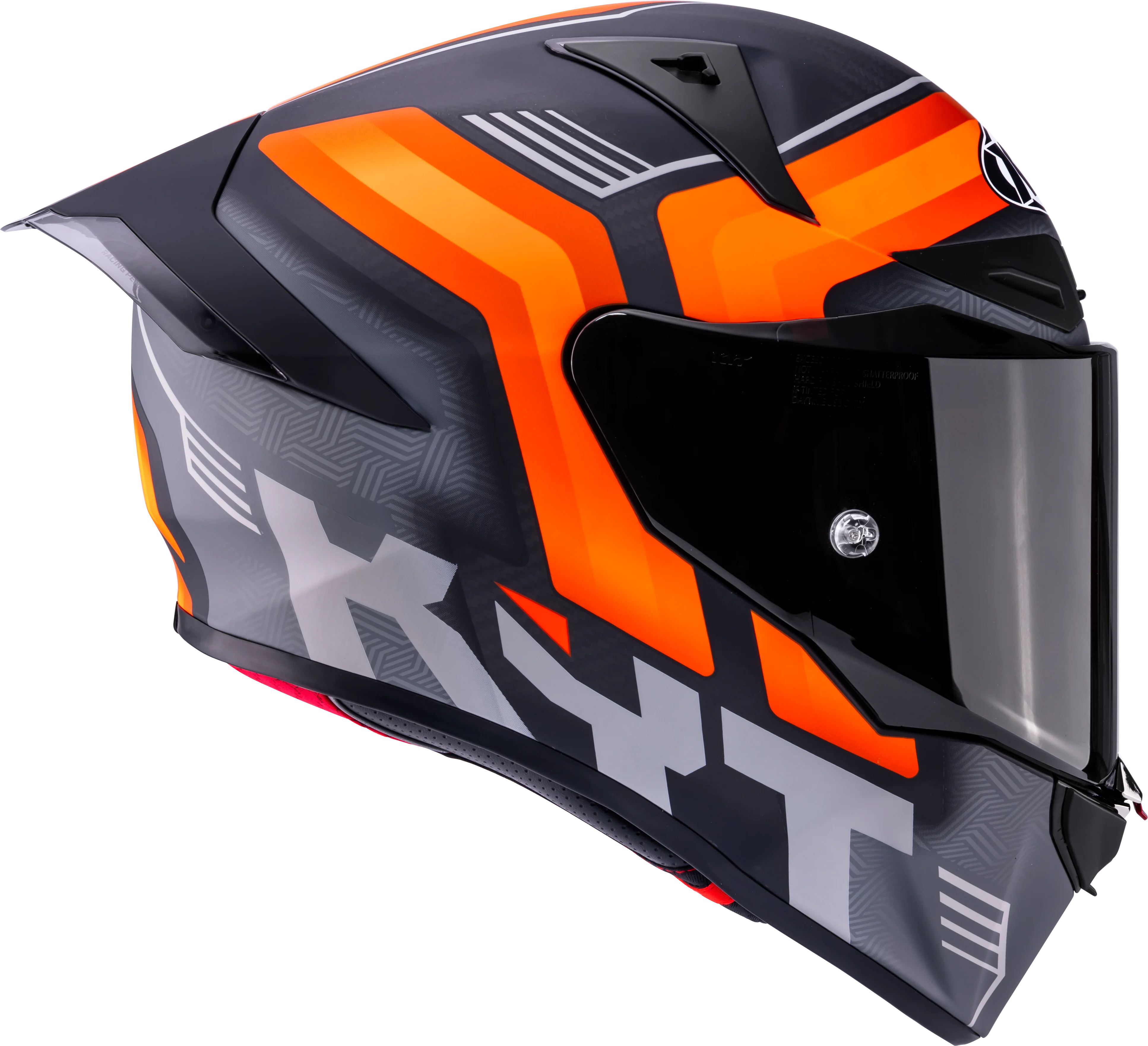 KYT R1R Racing Helm Carbon Accelerator Matt Orange Y6R10001 - Image 4