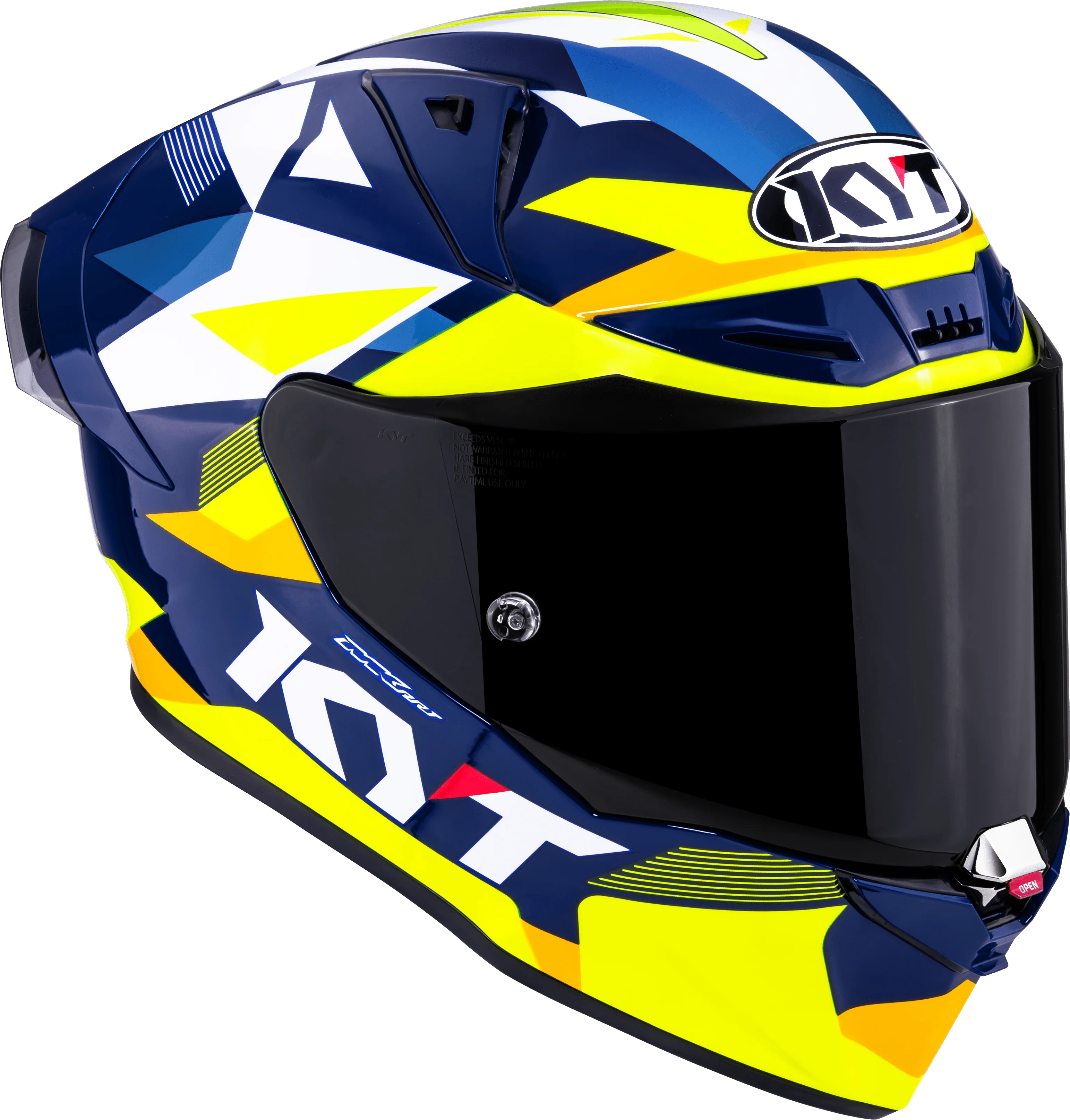 KYT R1R Racing Helm Carbon Diamond Blau / Gelb Y6R10005 - Image 3