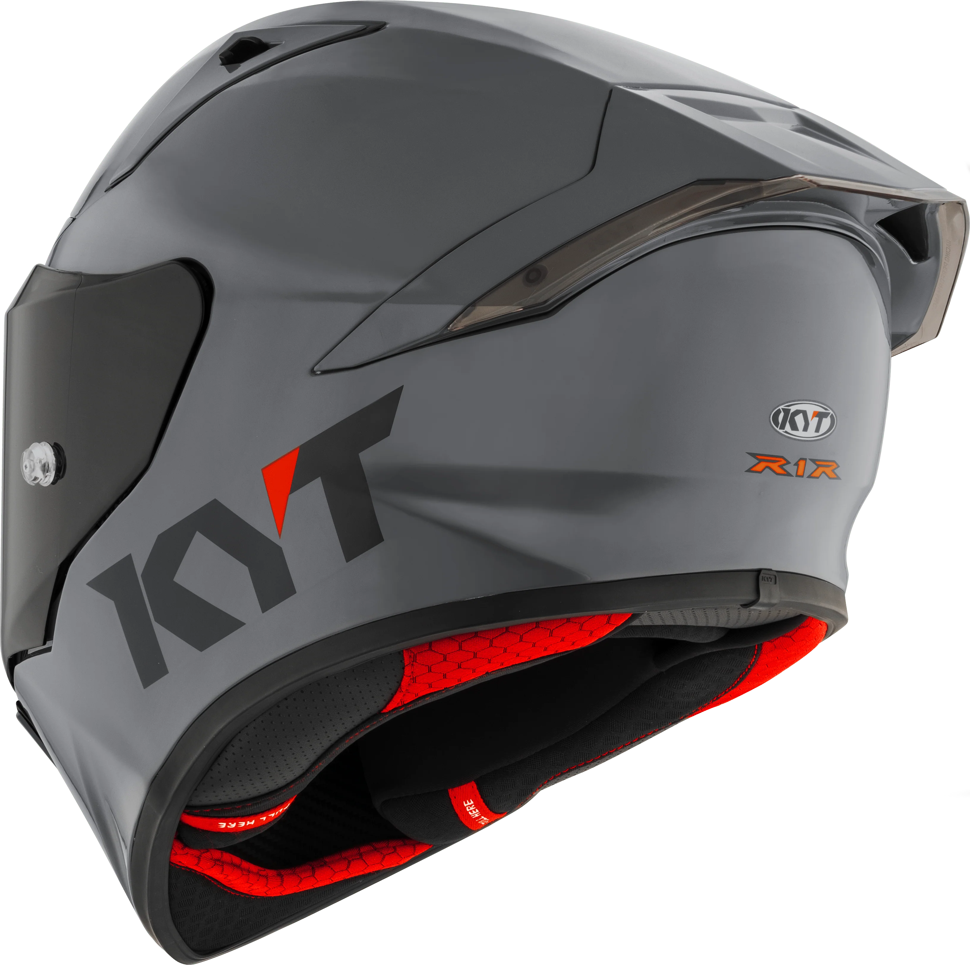 KYT R1R Racing Helm Plain grau Y6R100W1 - Image 7