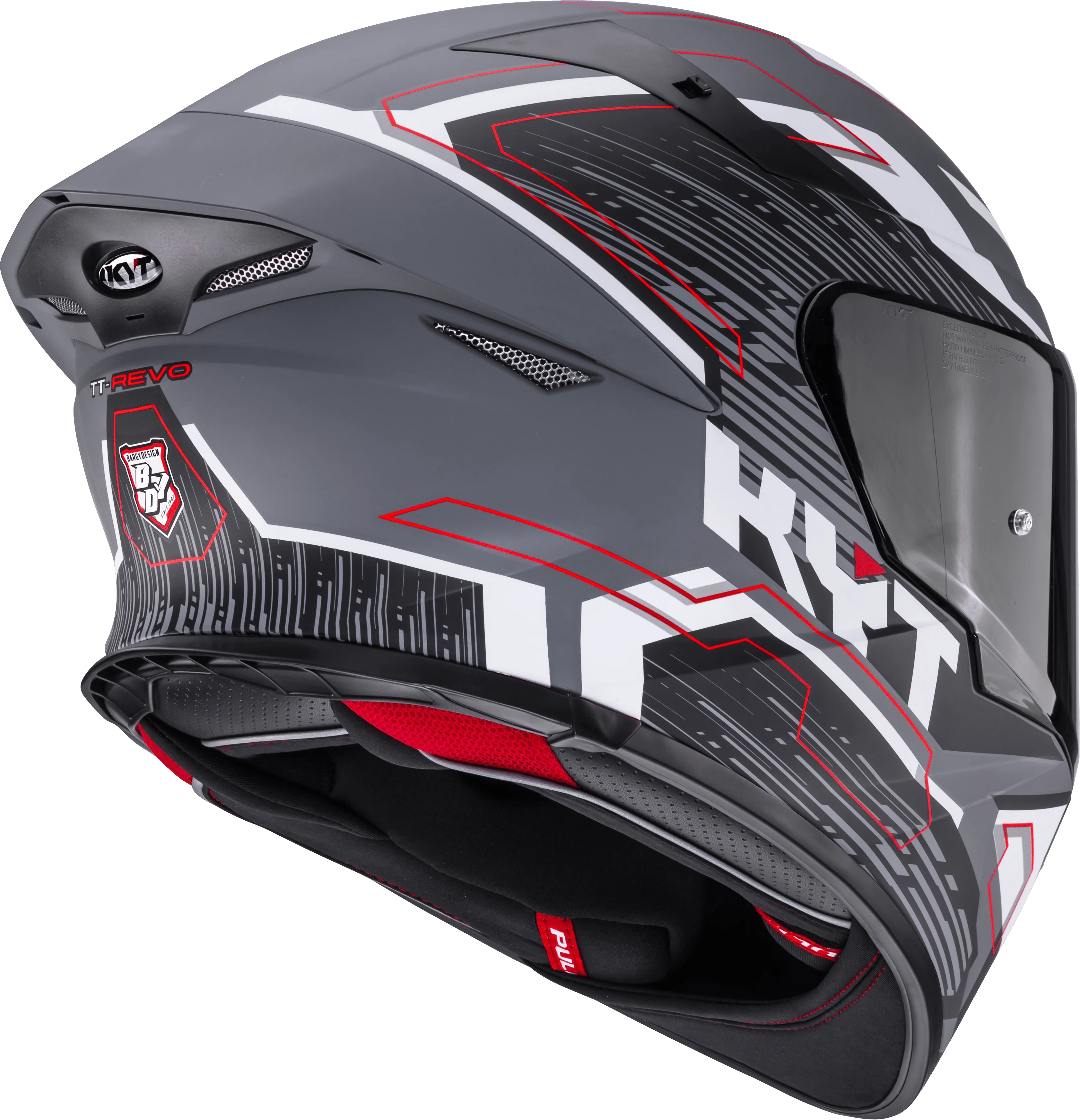KYT TT-Revo Helm Speeding Matt Grau Y6TR0052 - Image 5