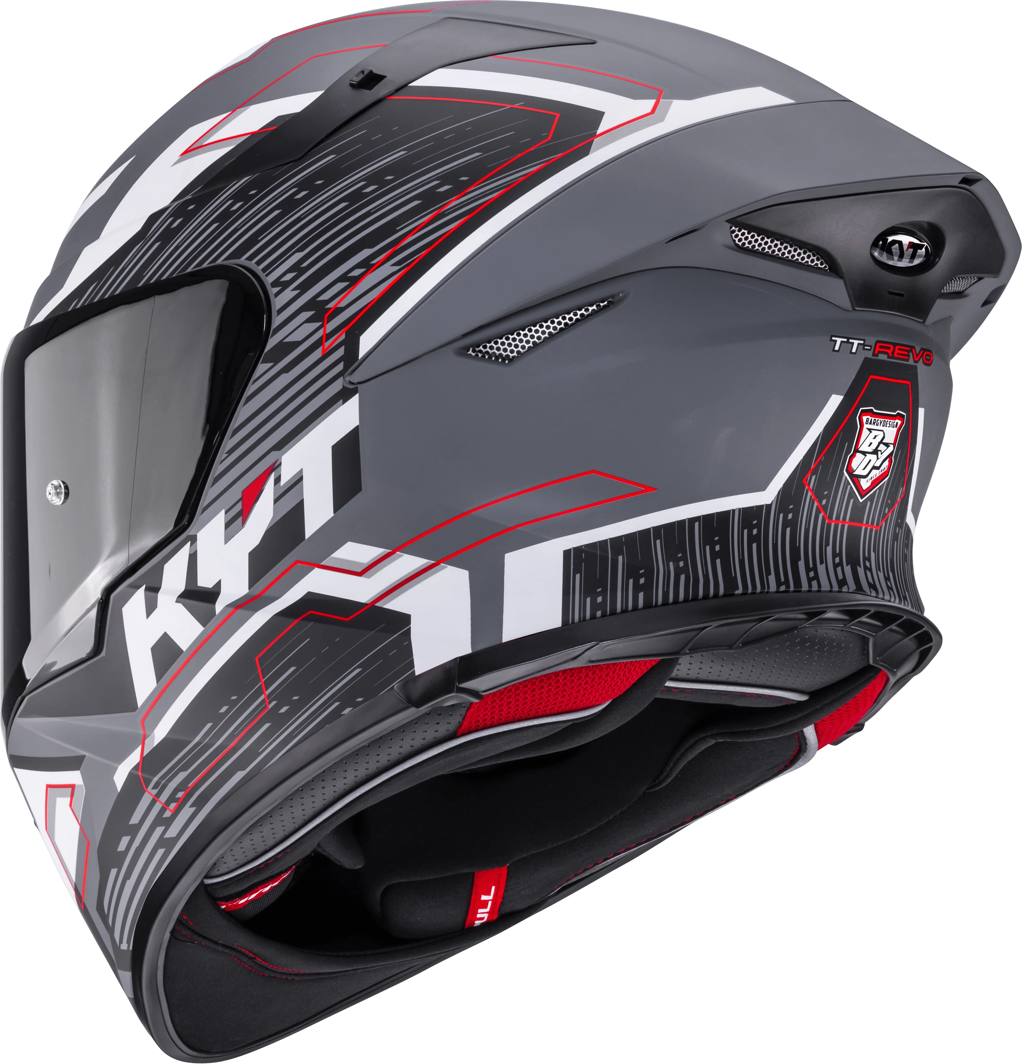 KYT TT-Revo Helm Speeding Matt Grau Y6TR0052 - Image 7