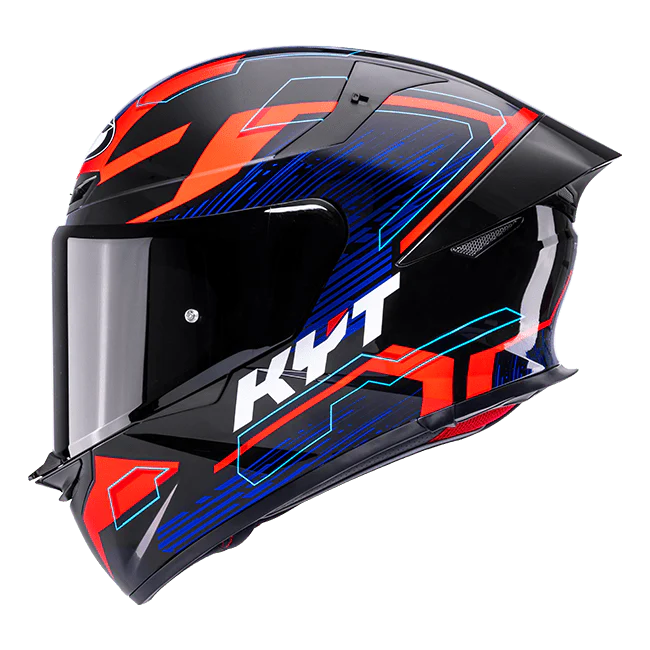 KYT TT-Revo Helm Speeding Schwarz / Rot / Blau Y6TR0053