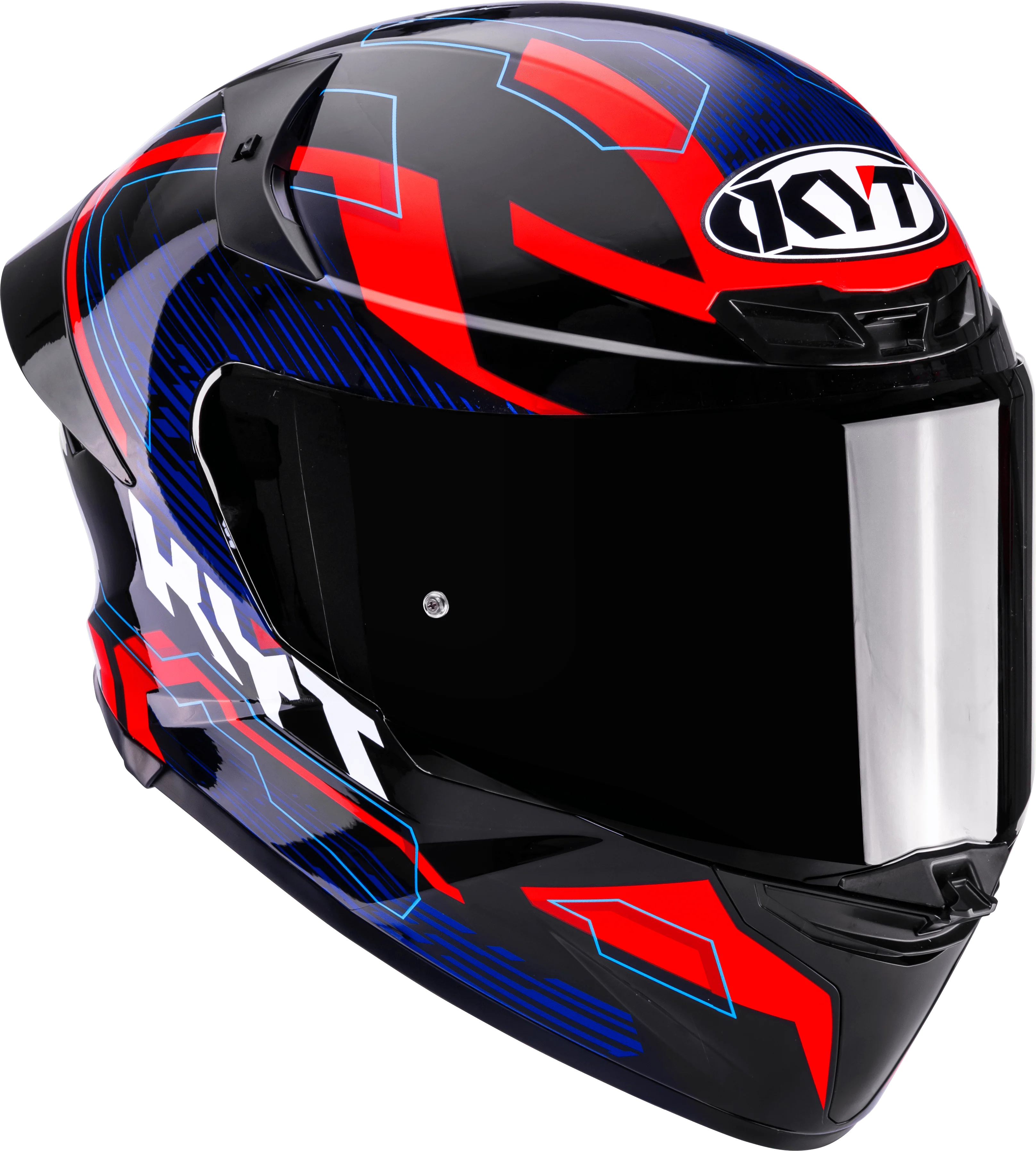 KYT TT-Revo Helm Speeding Schwarz / Rot / Blau Y6TR0053 - Image 3