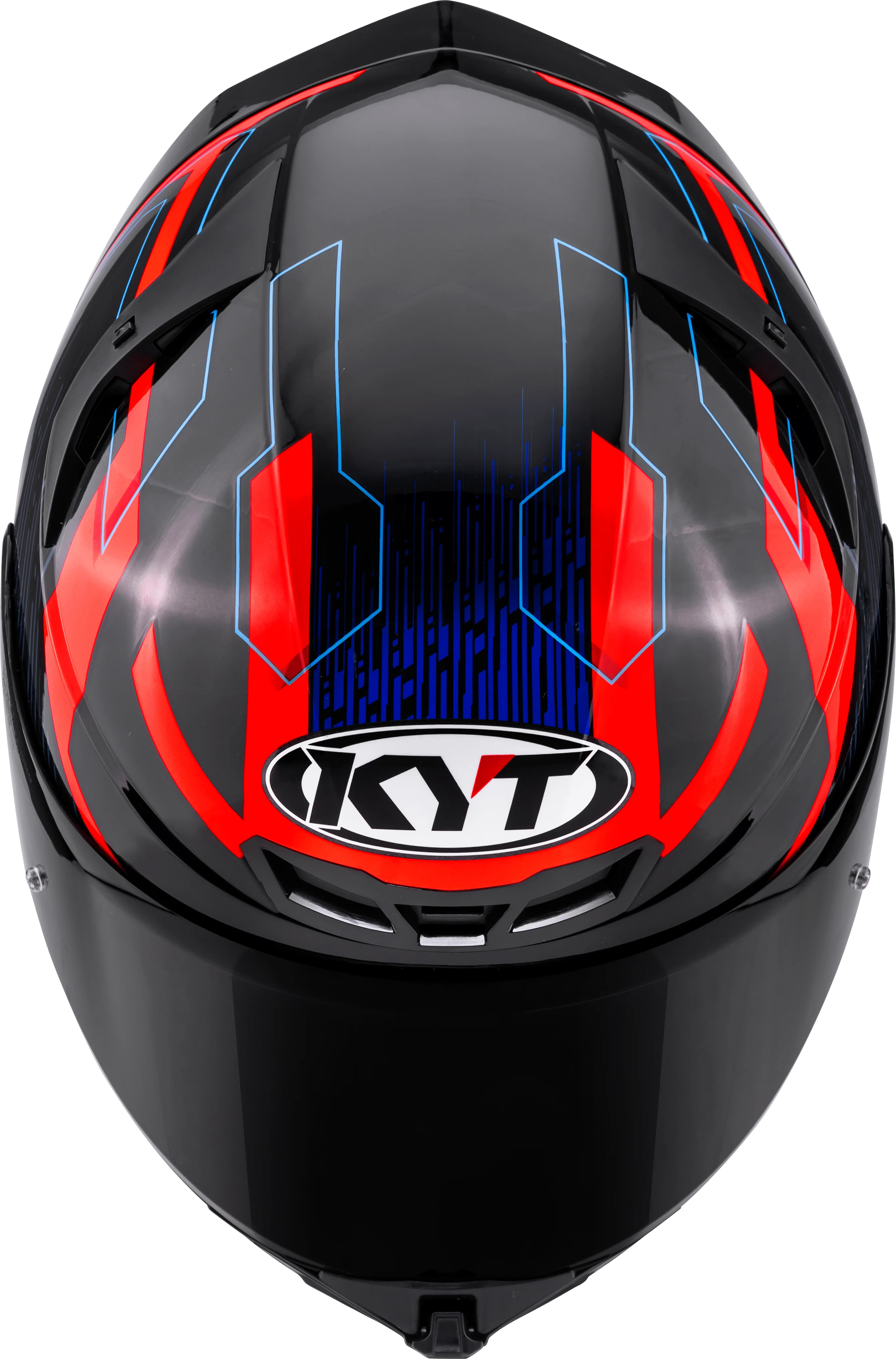 KYT TT-Revo Helm Speeding Schwarz / Rot / Blau Y6TR0053 - Image 9