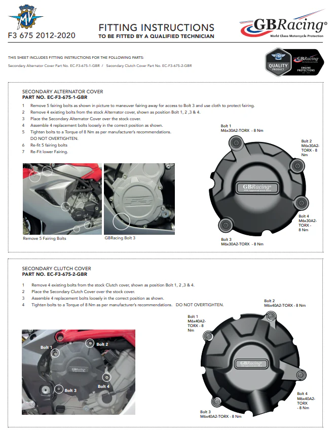Lichtmaschinen Protektor Schutzabdeckung GBRacing MV Agusta F3 675/800 (12-26) - Image 5