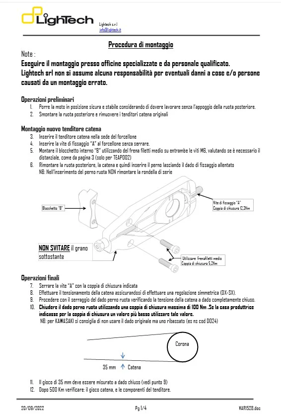 Kettenspanner LighTech Honda CBR 600 RR (07-16) TEHO002 - Image 3