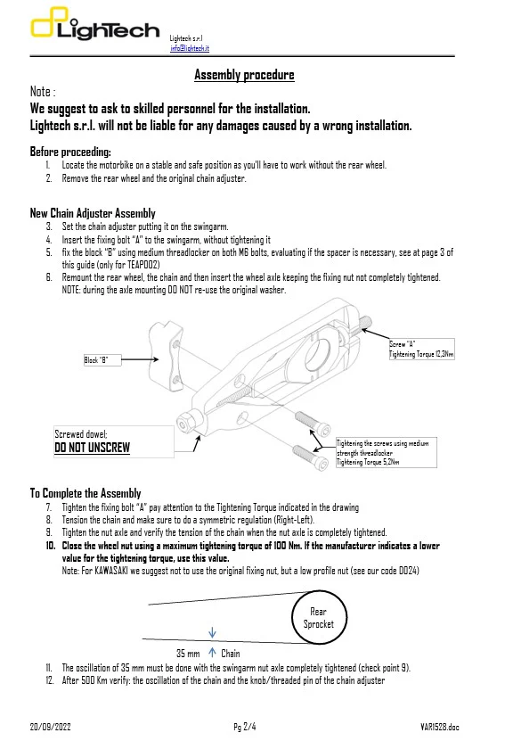 Kettenspanner LighTech Honda CBR 600 RR (07-16) TEHO002 - Image 4
